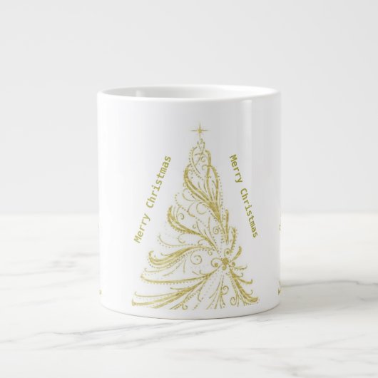 Festive Golden Merry-kerstboomspecialiteit Grote Koffiekop (Voorkant)