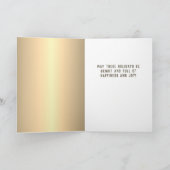 Festive Golden Metallic Snowflake Feestdagen Kaart (Binnen)