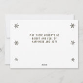 Festive Golden Metallic Snowflake Feestdagenkaart (Achterkant)