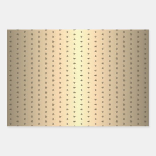 Festive Golden Metallic Snowflake kerst Inpakpapier Vel (Voorkant)
