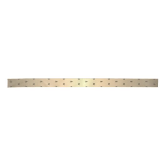 Festive Golden Metallic Snowflake kerst Satijnen Lint (Voorkant)