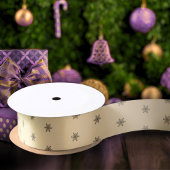Festive Golden Metallic Snowflake kerst Satijnen Lint