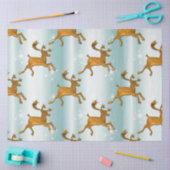 Festive Golden Reindeer op Ice-kerst Tissuepapier (Craft)