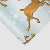 Festive Golden Reindeer op Ice-kerst Tissuepapier (Detail)
