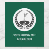 Festive Golf Club Sparkling Wine Gift Label Wijn Etiket (Enkel label)