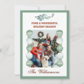 Festive Golf Theme Two Photo Christmas Feestdagenkaart (Voorkant)