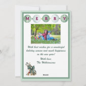 Festive Golf Theme Two Photo Christmas Feestdagenkaart (Achterkant)