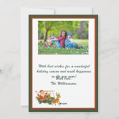 * Festive Golf Theme Two Photo Christmas Feestdagenkaart (Achterkant)