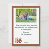 Festive Golf Theme Two Photo Christmas Feestdagenkaart (Achterkant)