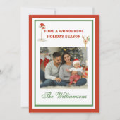 * Festive Golf Theme Two Photo Christmas Feestdagenkaart (Voorkant)