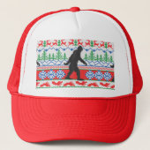 Festive Gone Squatchin Ugly KerstSweater Knit Trucker Pet (Voorkant)