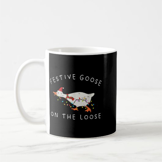 Festive Goose On The Loose Christmas Duck Light Xm Koffiemok (Links)