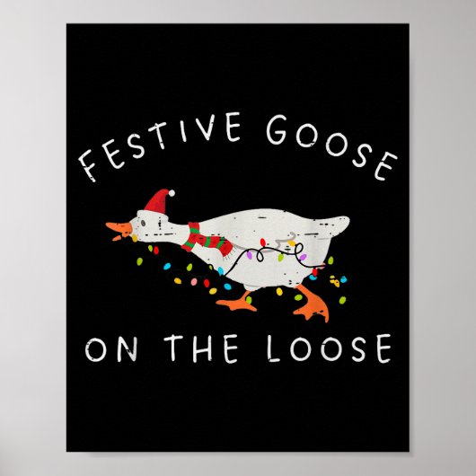 Festive Goose On The Loose Christmas Duck Light Xm Poster (Voorkant)