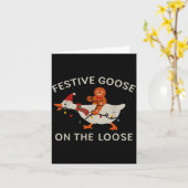 Festive Goose On The Loose Funny Gingerbread Chris Kaart (Gele Bloem)