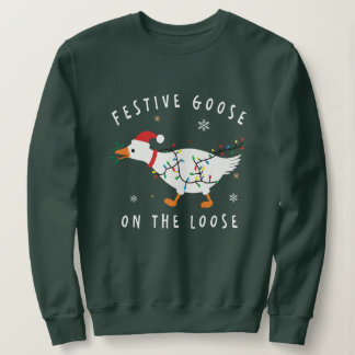 Festive Goose On The Loose Funny Holiday  Trui