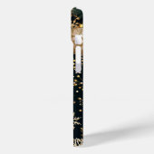 Festive Goud Elegant Kerst Monogram Donker Case-Mate iPhone Case (Achterkant / Links)