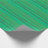 Festive Green and Dash Print 6 ft Roll, Matte Cadeaupapier (Hoek)