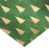 Festive Green and Gold Foil Winter Kerstboom Korte Tafelloper (Hoek)