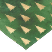 Festive Green and Gold Foil Winter Kerstboom Tafelkleed (Gekanteld)