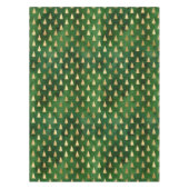 Festive Green and Gold Foil Winter Kerstboom Tafelkleed (Voorkant)