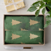 Festive Green and Gold Foil Winter Kerstboom Tissuepapier (Geschenk)