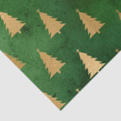 Festive Green and Gold Foil Winter Kerstboom Tissuepapier (Detail)