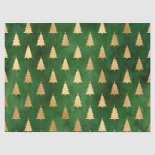 Festive Green and Gold Foil Winter Kerstboom Tissuepapier