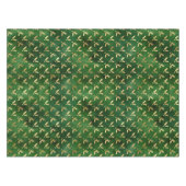 Festive Green and Gold Foil Winter KerstHolly Tafelkleed (Voorkant (Horizontaal))