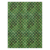 Festive Green and Gold Foil Winter KerstHolly Tafelkleed (Voorkant)