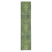 Festive Green and Gold Foil Winter Snowflakes Korte Tafelloper (Voorkant)