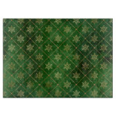 Festive Green and Gold Foil Winter Snowflakes Snijplank (Voorkant)