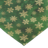 Festive Green and Gold Foil Winter Snowflakes Tafelkleed (Gekanteld)