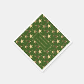Festive Green and Gold Kerststerren voegen naam to Servet (Hoek)
