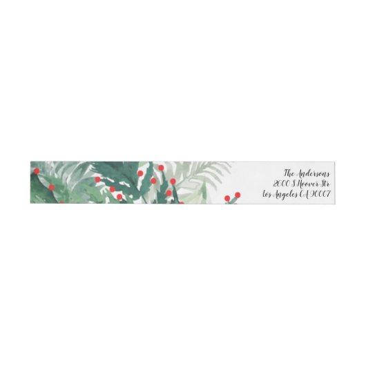 Festive Green and Red Holiday Return Address (Individueel)