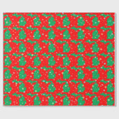 Festive Green and Red Map of Michigan Snowflakes Cadeaupapier (Vlak)
