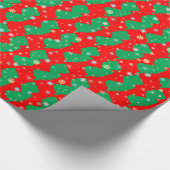 Festive Green and Red Map of New Jersey Snowflakes Cadeaupapier (Hoek)