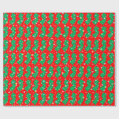 Festive Green and Red Map of New Jersey Snowflakes Cadeaupapier (Vlak)
