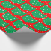 Festive Green and Red Map of Ohio Snowflakes Cadeaupapier (Hoek)