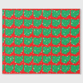 Festive Green and Red Map of Ohio Snowflakes Cadeaupapier (Vlak)
