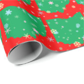 Festive Green and Red Map of Ohio Snowflakes Cadeaupapier (Rol Hoek)