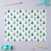 Festive Green and White Christmas Tree Pattern Tissuepapier (Craft)