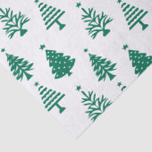Festive Green and White Christmas Tree Pattern Tissuepapier (Detail)