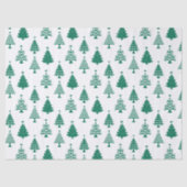 Festive Green and White Christmas Tree Pattern Tissuepapier (Voorkant)