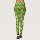 Festive Green and White Kerstpattern Leggings (Achterkant)