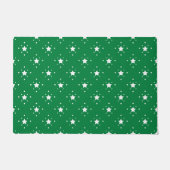 Festive Green and White Stars Pattern Deurmat (Voorkant)