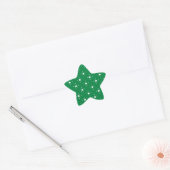 Festive Green and White Stars Pattern Ster Sticker (Envelop)