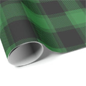 Festive Green & Black Checkered Pset Cadeaupapier (Rol Hoek)