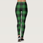 Festive Green & Black Checkered Pset Leggings (Achterkant)