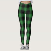 Festive Green & Black Checkered Pset Leggings (Voorkant)