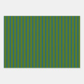 Festive Green Blue Polka Dots Stripes Solid Inpakpapier Vel (Voorkant 3)